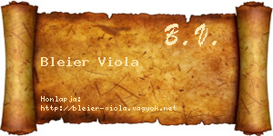 Bleier Viola névjegykártya